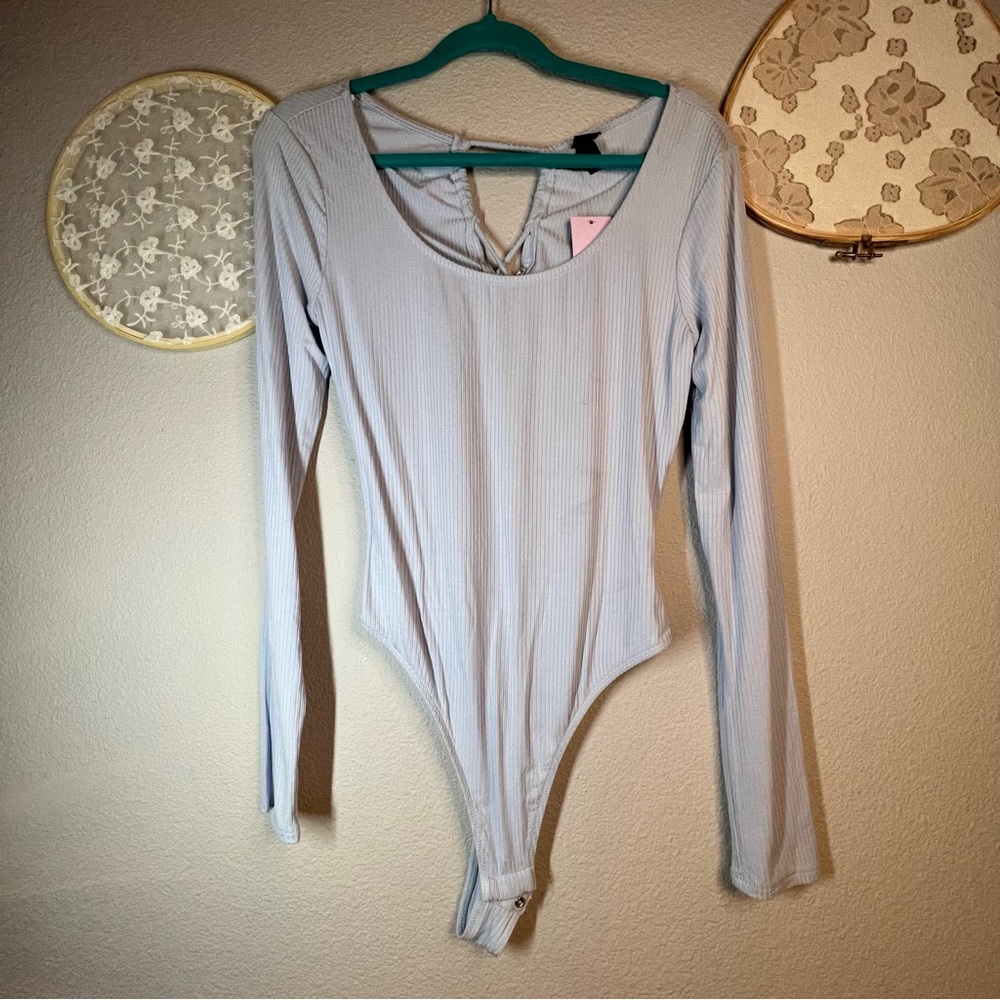 NWT Wild Fable Backless Light Blue Bodysuit